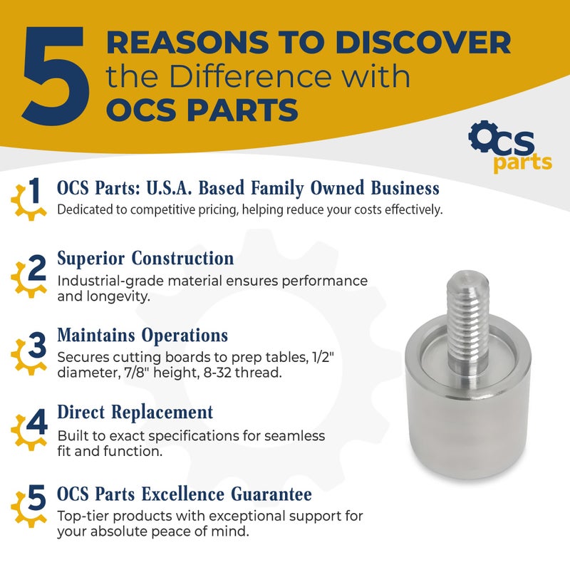 OCSParts OCS Parts Pin for Cutting Board, Replaces True 926551, Industrial Grade Material, Silver, 2"L x 0.2"W x 0.87"H - Image 2